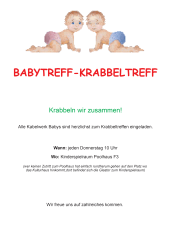 Flyer: Babytreff-Krabbeltreff im Kabelwerk