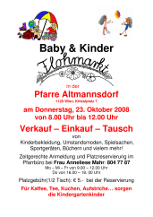 Flyer: Flohmarkt in der Pfarre Altmannsdorf