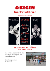 Flyer: Origin Kung Fu Vorfhrung am 17.10.2009