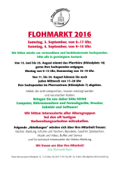 Flyer: Flohmarkt Pfarre Altmannsdorf